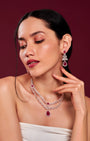 VELISEA Emerald Royale Necklace Set for Women | Premium Green Zirconia Jewellery