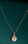 VELISEA Gold Plated Anti-Tarnish Stainless Steel Shell Pendant Snake Chain Necklace for Women | Elegant Everyday Jewelry