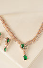 VELISEA Emerald Elegance Necklace & Earrings Set for Women | Premium Luxury Zirconia Jewellery