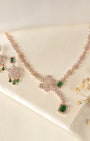 VELISEA Luxe Emerald Necklace & Earrings Set | Designer Fashion Jewellery for Women