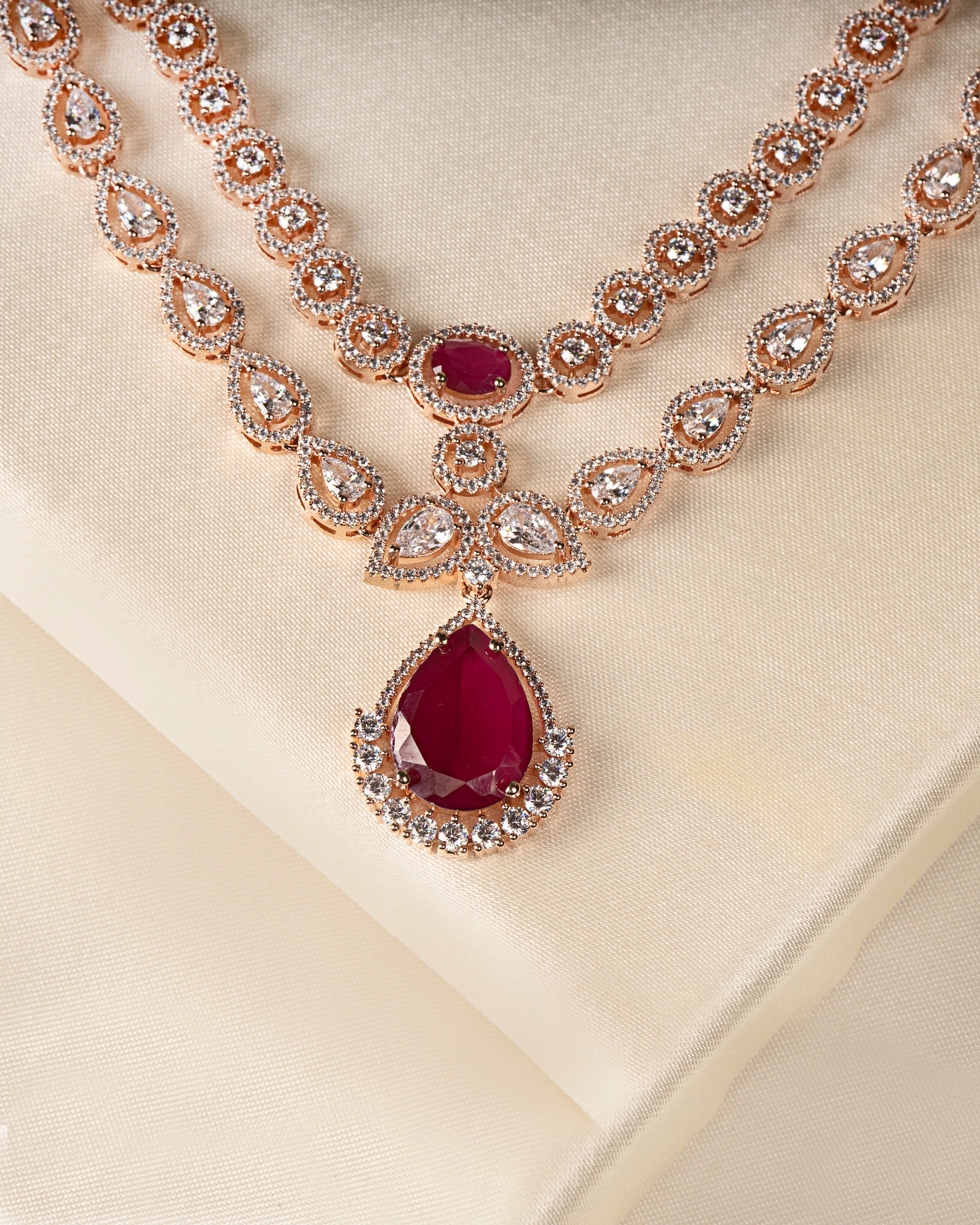 VELISEA Emerald Royale Necklace Set for Women | Premium Green Zirconia Jewellery