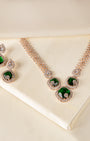 VELISEA Emerald Elegance Necklace & Earrings Set | Luxury Zirconia Collection