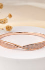VELISEA Rose Gold-Plated Bangle Bracelet for Women | Premium Designer Fashion Jewellery