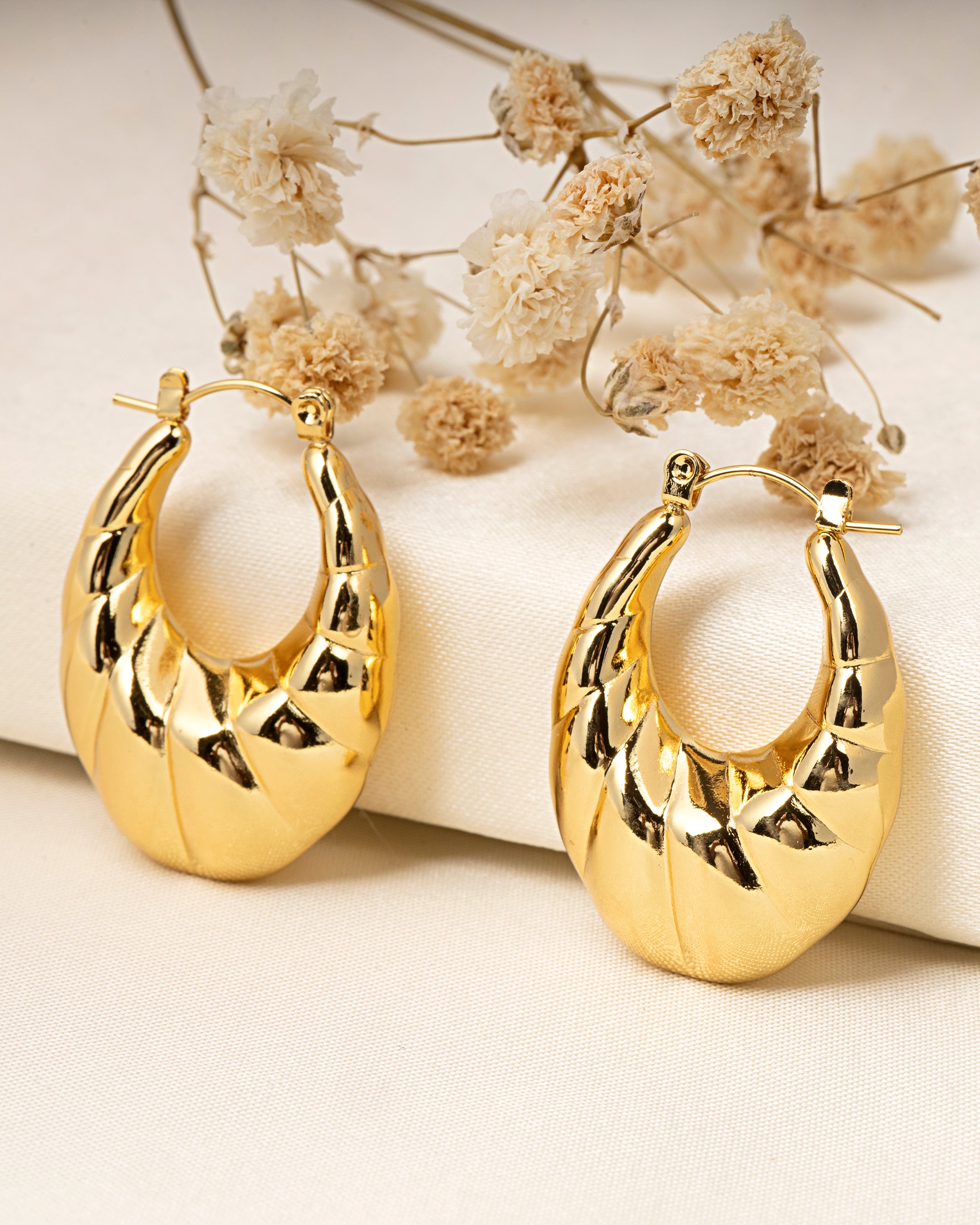 VELISEA Hoop Earrings for Women | Premium Gold-Plated Lightweight Fashion Jewellery