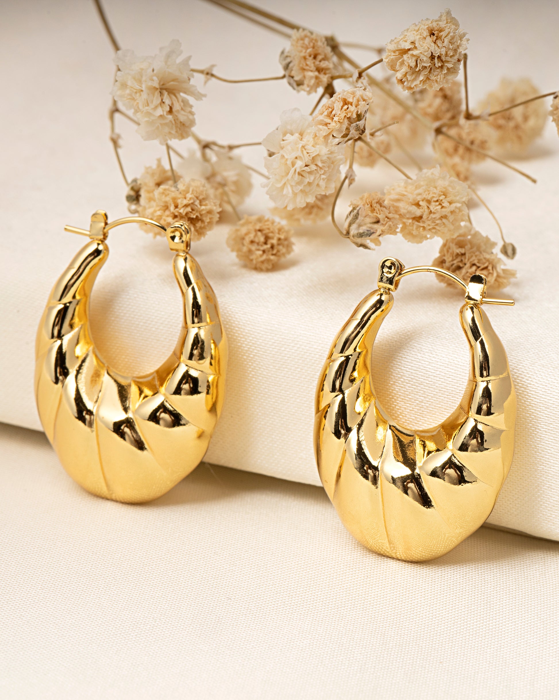 VELISEA Hoop Earrings for Women | Premium Gold-Plated Lightweight Fashion Jewellery