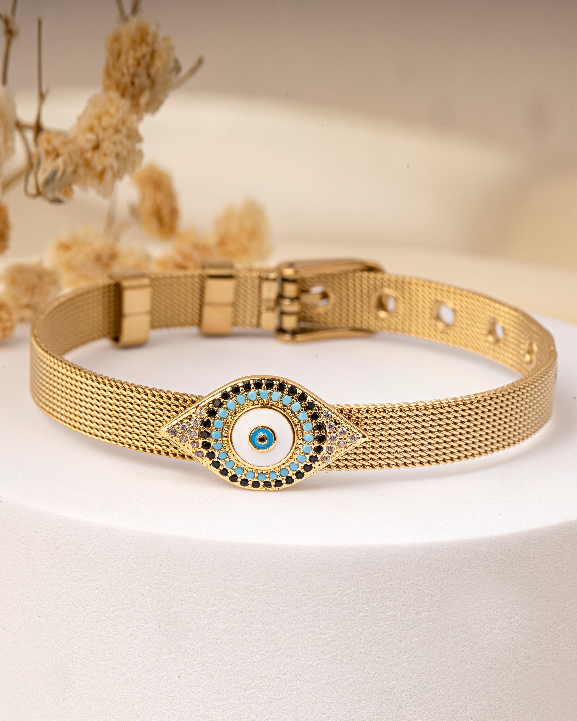 VELISEA Gold-Plated Evil Eye Bracelet Set for Women | Premium Designer Fashion Jewellery