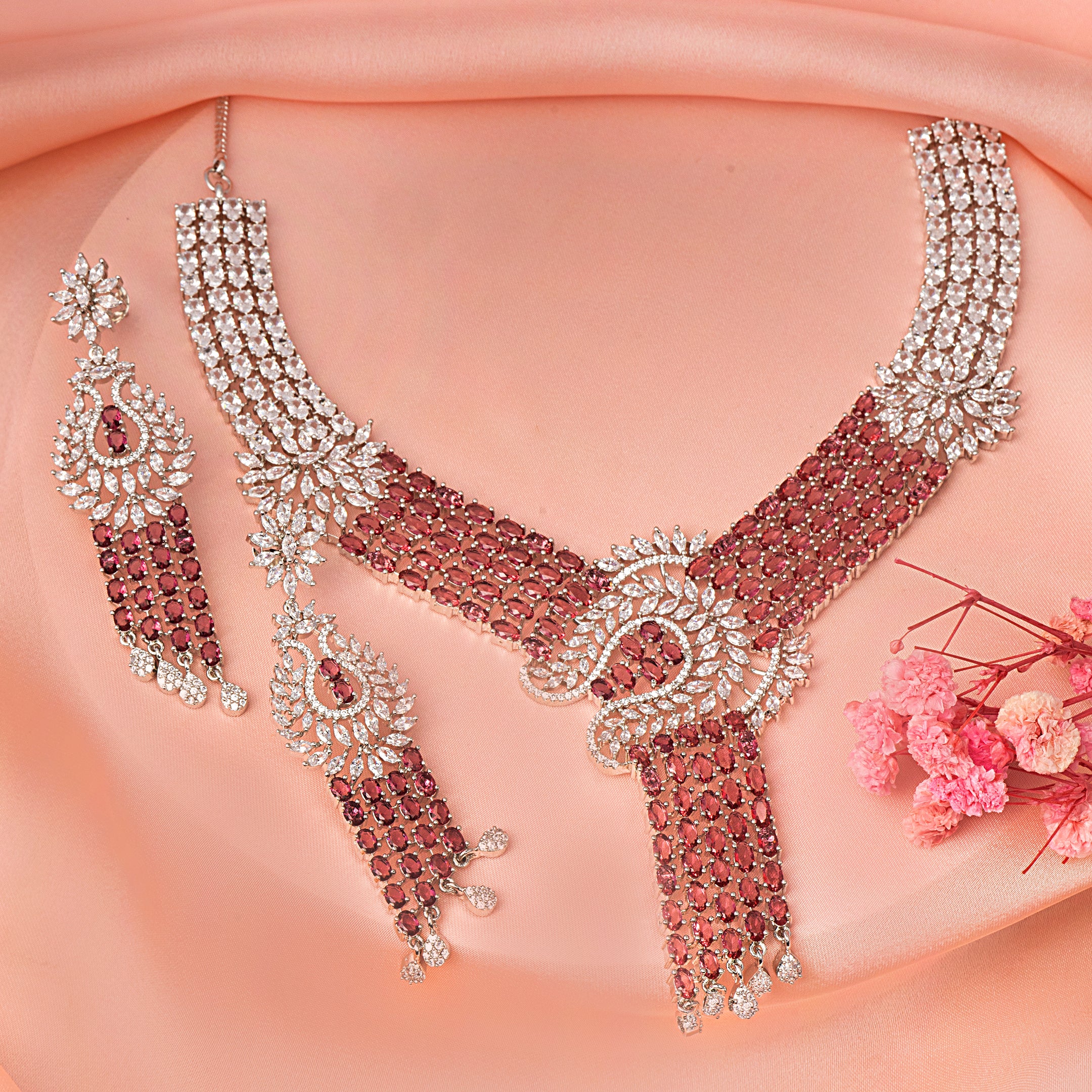 VELISEA Emerald Royale Collection – Premium Emerald Zirconia Necklace & Earrings