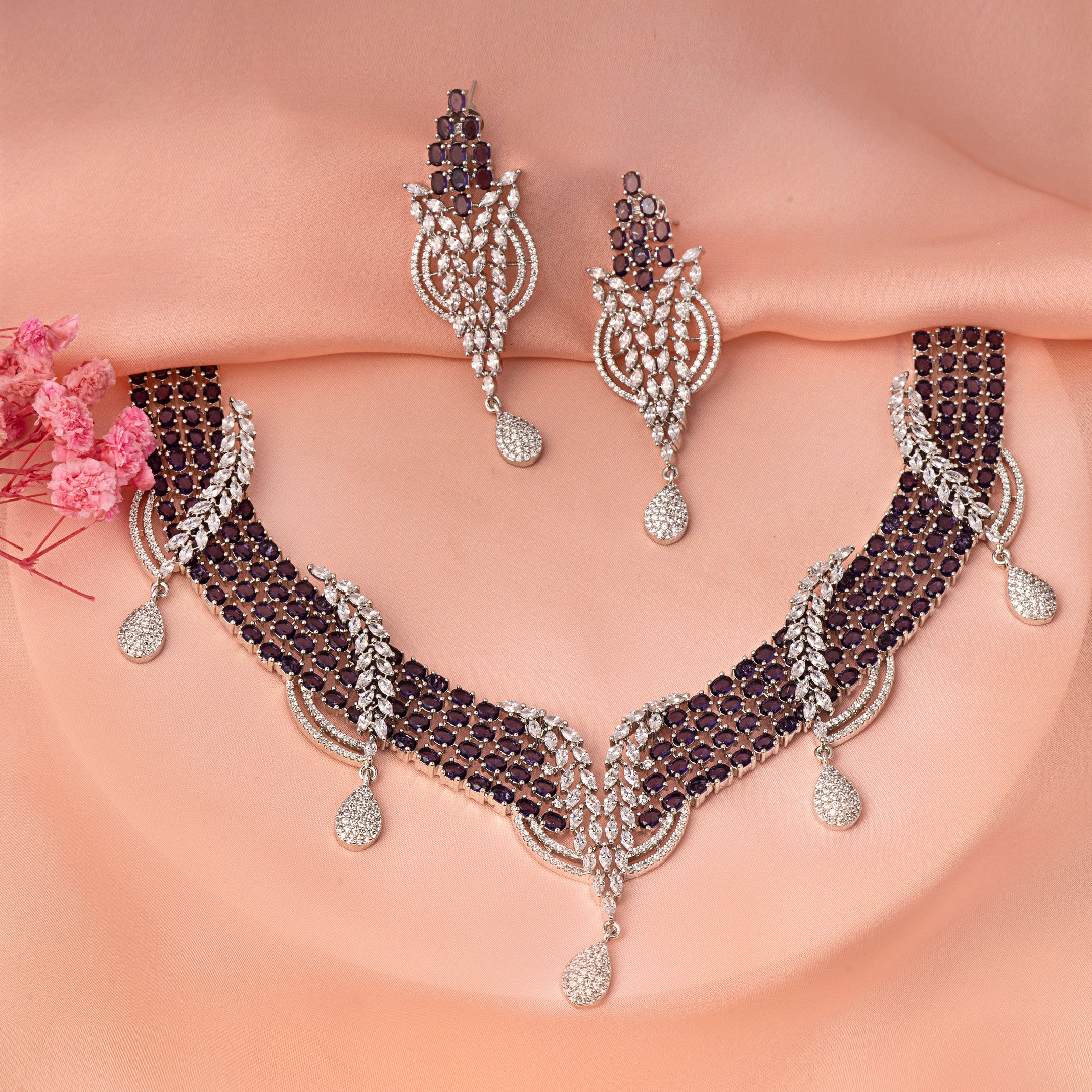 VELISEA Premium Statement Necklace Set | Contemporary Western Jewellery