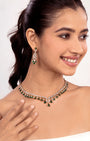 VELISEA Royal Emerald Necklace Set | Premium Party Wear Jewellery for Women