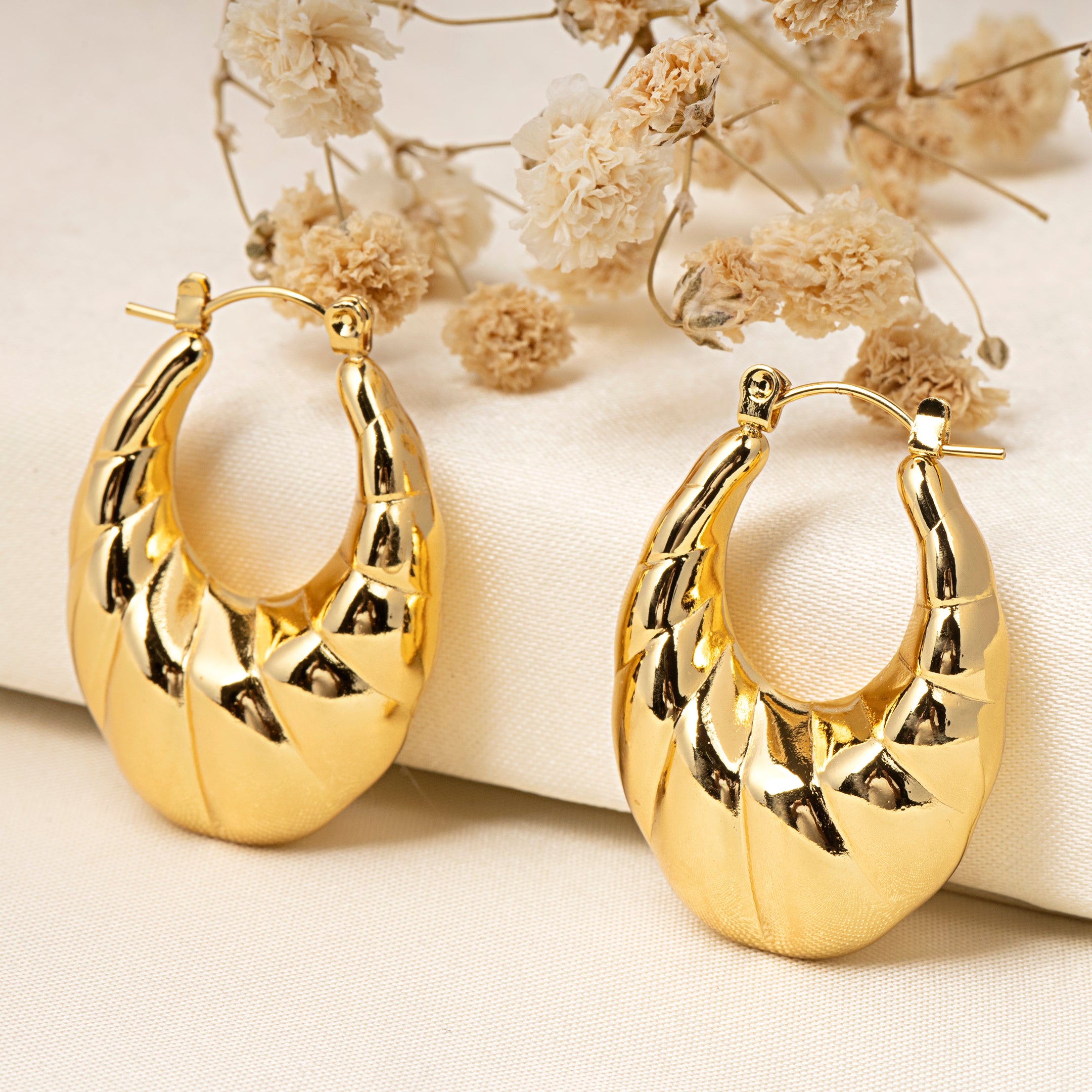 VELISEA Hoop Earrings for Women | Premium Gold-Plated Lightweight Fashion Jewellery